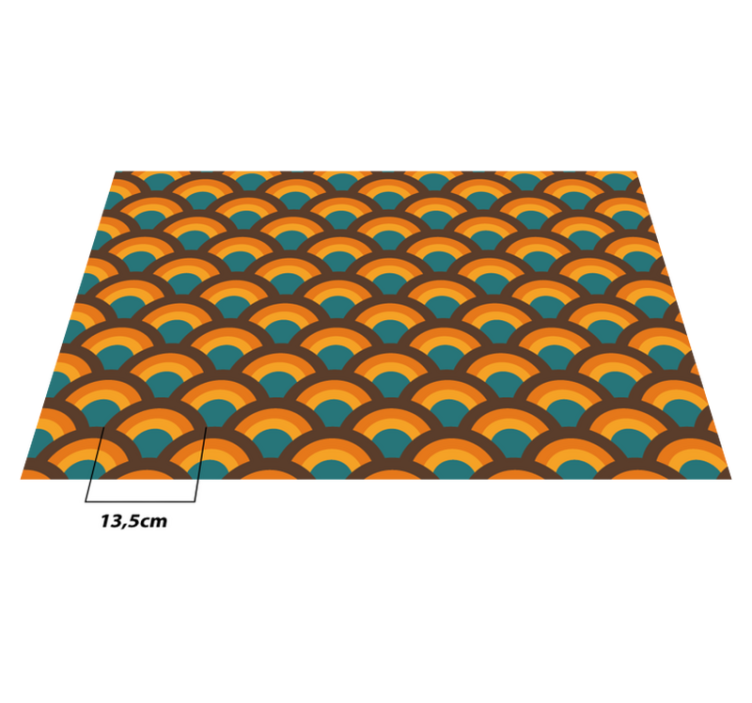 Tapis vinyle salon motif courbe rétro - TenStickers