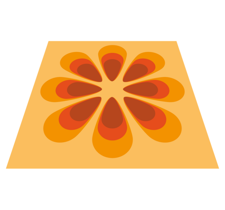 Tapis vinyle salon forme florale rétro - TenStickers