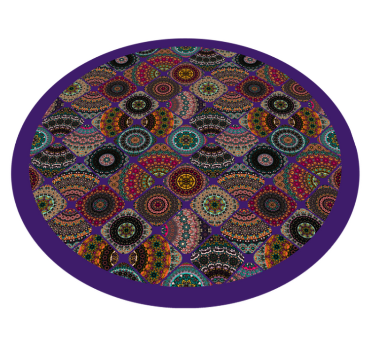 Tapis vinyle mandala motifs circulaires colorés - TenStickers