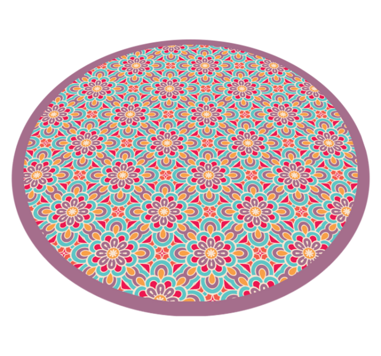 Tapis vinyle mandala motif fleurs éclatantes - TenStickers