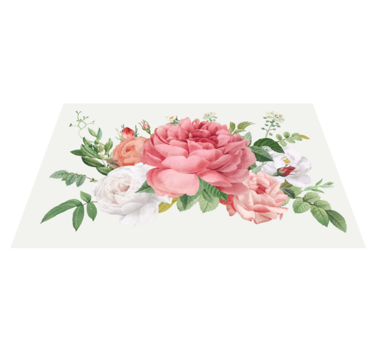Tapis vinyle plantes composition florale vibrante - TenStickers