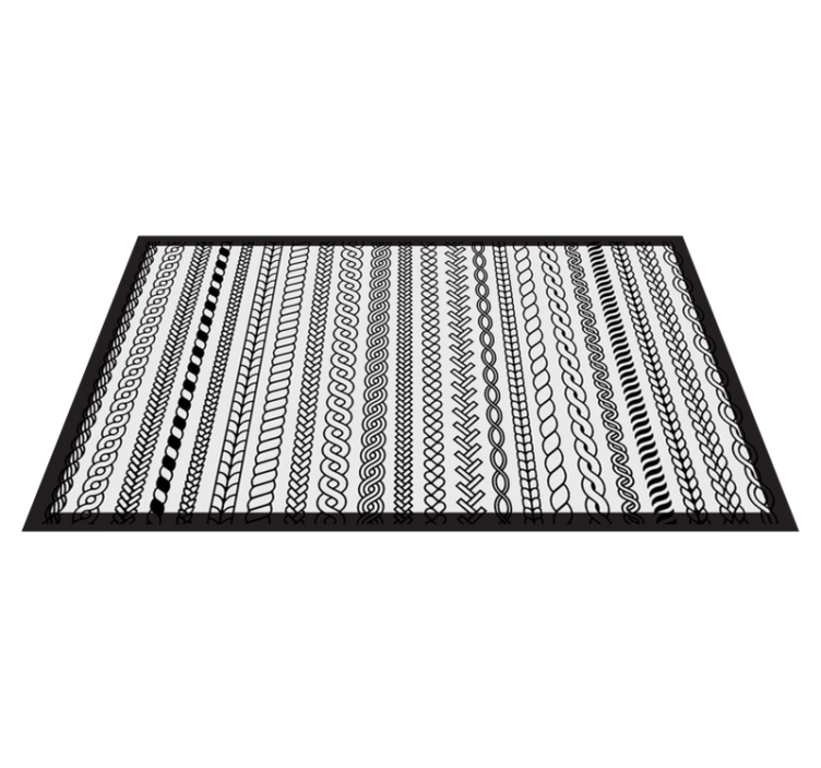 Tapis vinyle salle de bain rayures et boucles - TenStickers
