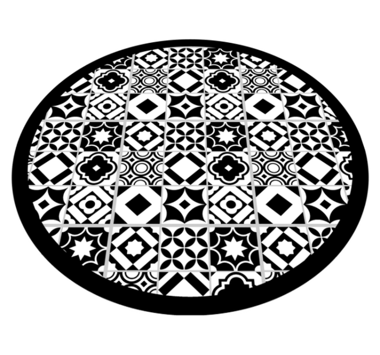 Tapis mosaique vinyle motif monochrome - TenStickers