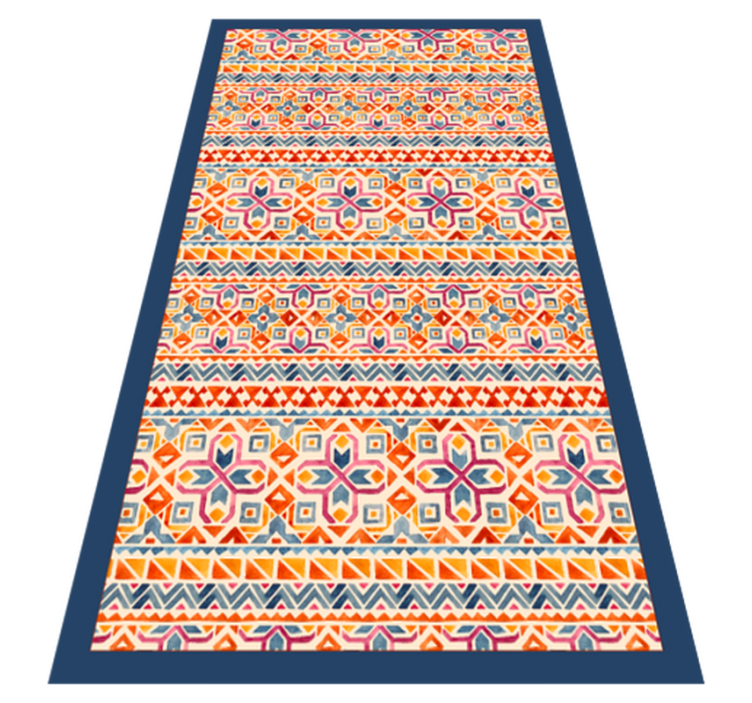 Tapis vinyle carte du monde motifs géométriques vifs - TenStickers