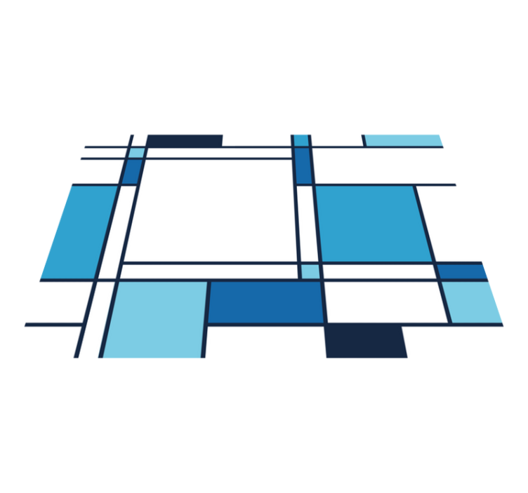 Tapis vinyle design moderne motif géométrique bleu - TenStickers