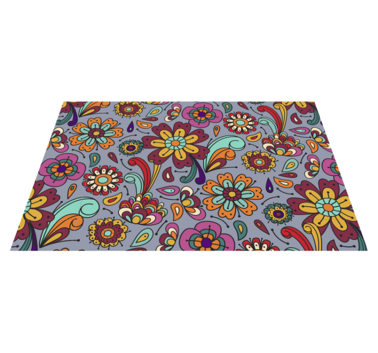Tapis vinyle retro vinylee de fleurs rétro des années 70 - TenStickers