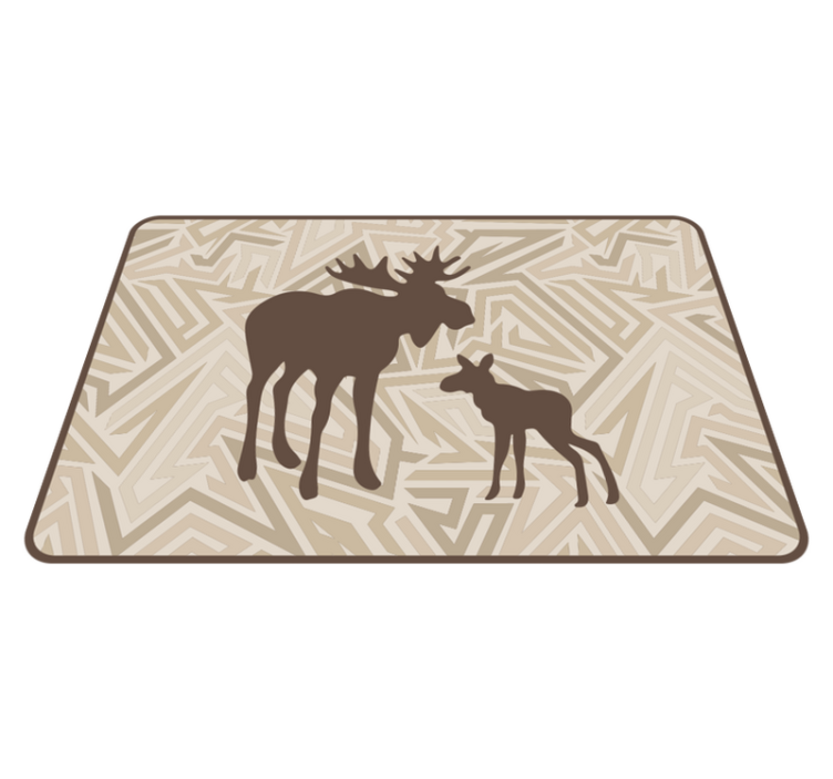 Tapis vinyle animal famille d'élans - TenStickers