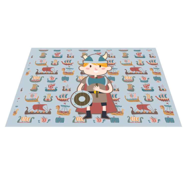 Tapis vinyle pour enfants aventures vikings - TenStickers