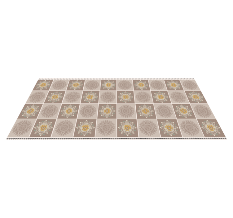 Tapis vinyle mandala carreaux floraux complexes - TenStickers