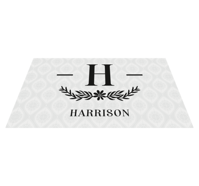 Tapis vinyle avec nom initial cool personnalisé - TenStickers