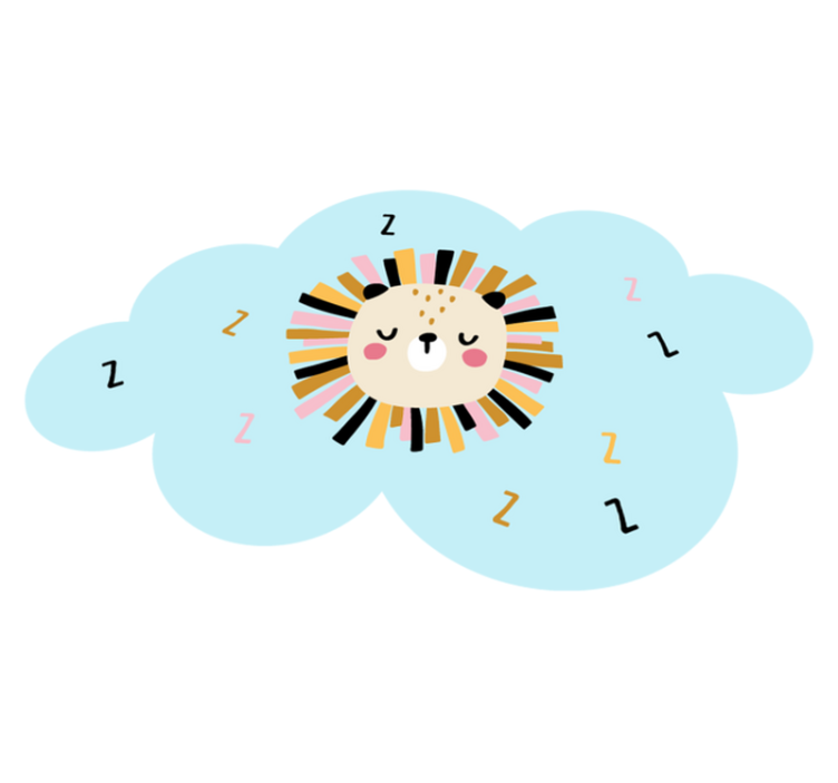 Tapis vinyle pour enfants nuage de lion endormi - TenStickers