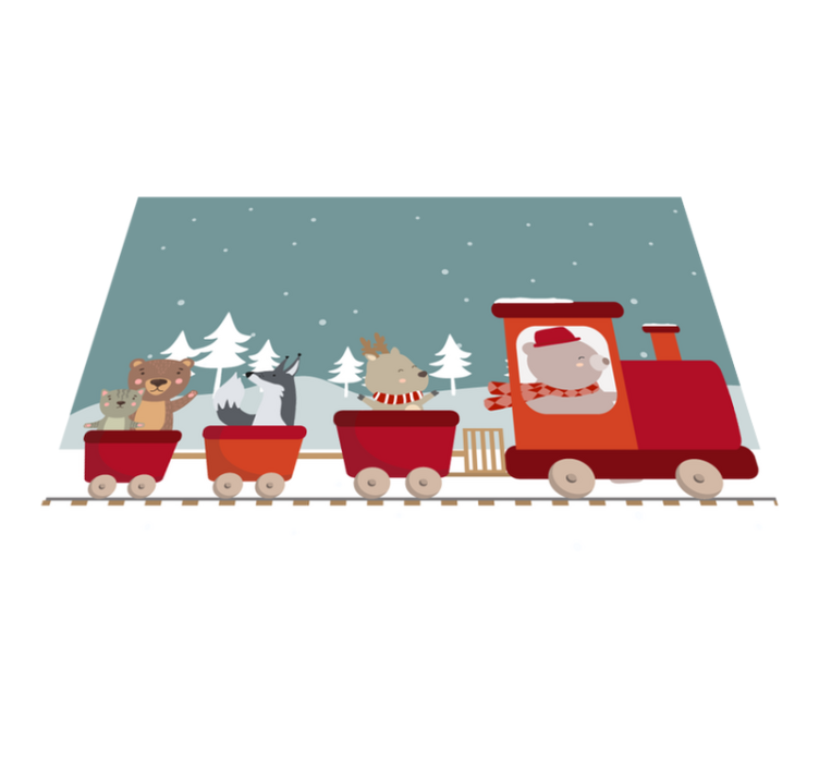 Tapis vinyle autres tapis aventure en train animalier - TenStickers