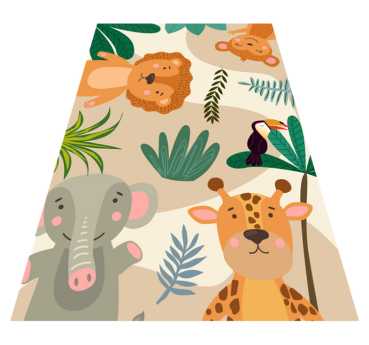 Tapis vinyle bébé amis de la jungle du safari - TenStickers