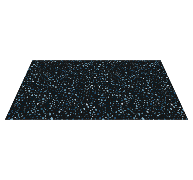 Tapis vinyle motif Terrazzo noir et bleu - TenStickers