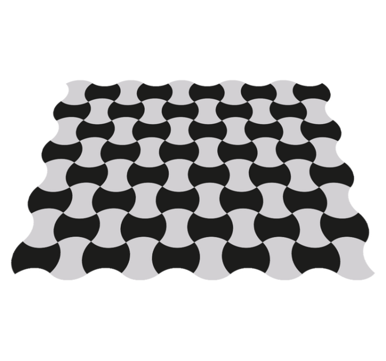 Tapis vinyle jeu de dames torsadé noir et blanc - TenStickers