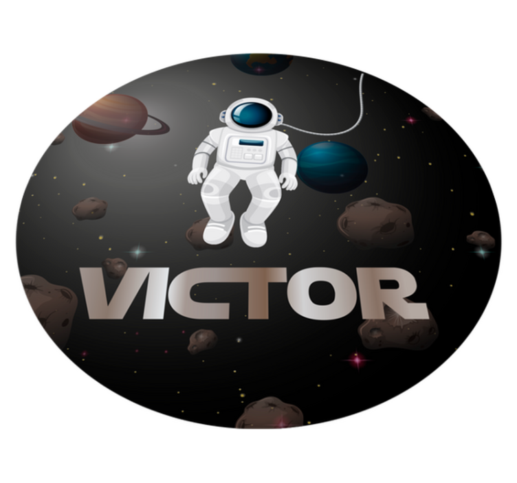 Tapis vinyle autres tapis astronaute de l'univers avec nom - TenStickers
