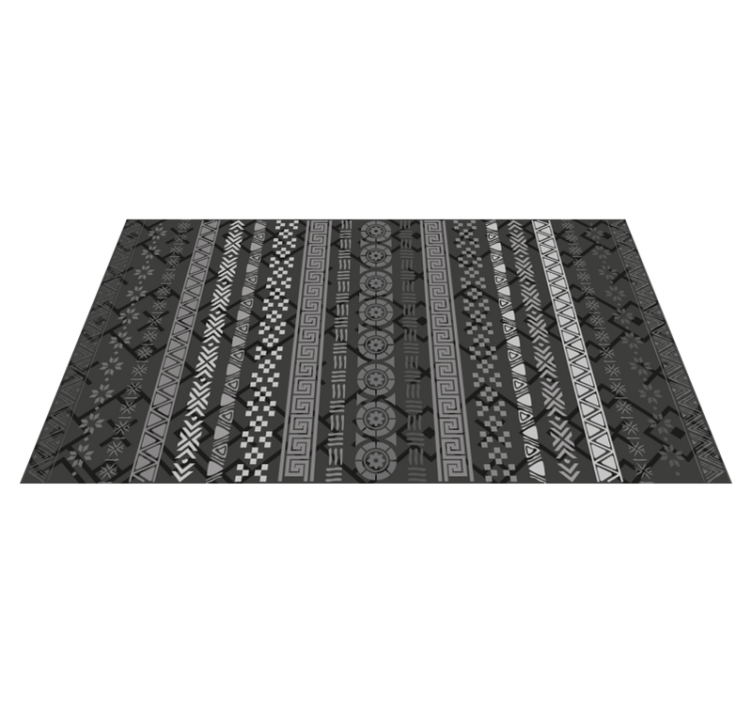 Tapis vinyle cuisine motif tribal gris - TenStickers