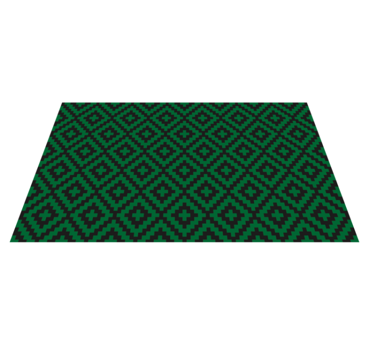 Tapis vinyle cuisine motif diamant vert - TenStickers