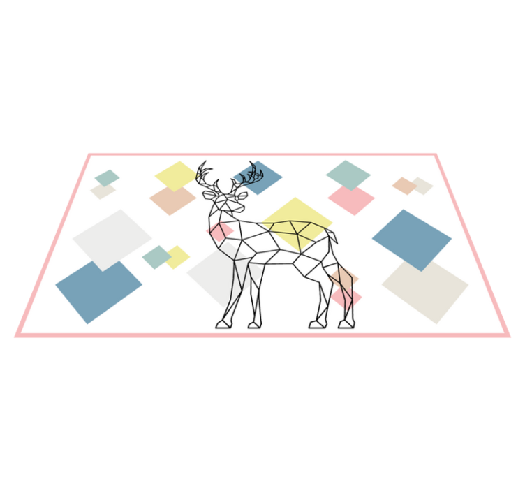 Tapis vinyle animal cerf polygonal - TenStickers