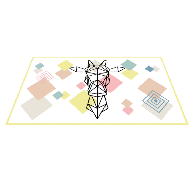 Tapis vinyle animal Style scandinave girafe - TenStickers