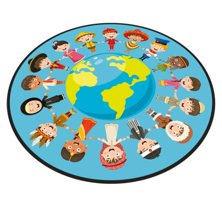 Tapis vinyle ado personnages culturels pour enfants - TenStickers