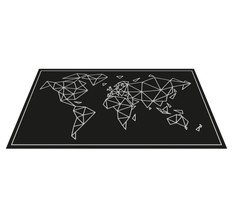 Tapis vinyle carte du monde illustration géométrique - TenStickers