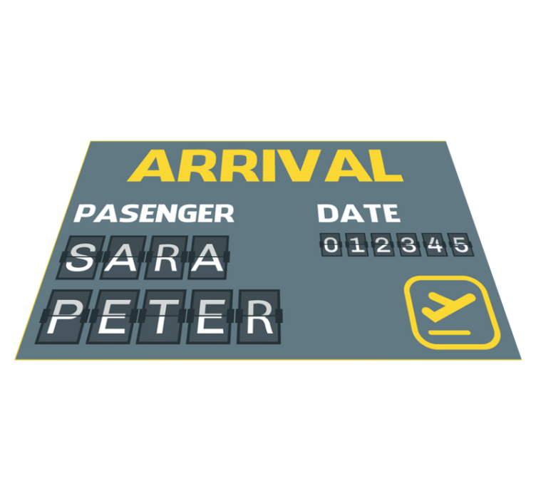 Tapis vinyle personnalisé billet d'avion d'arrivée - TenStickers