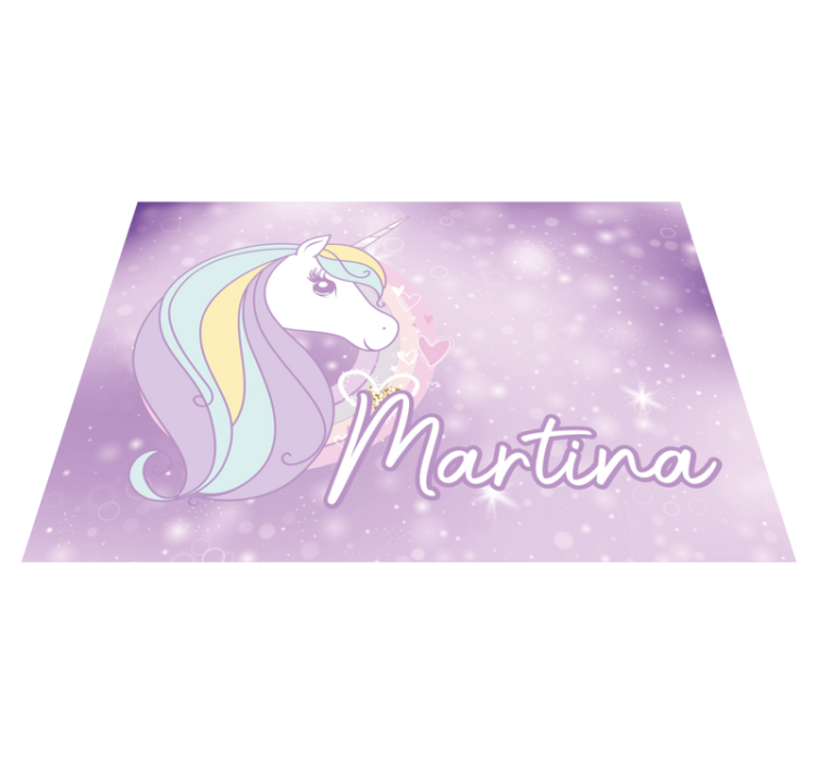 Tapis vinyle personnalisé pays des licornes - TenStickers