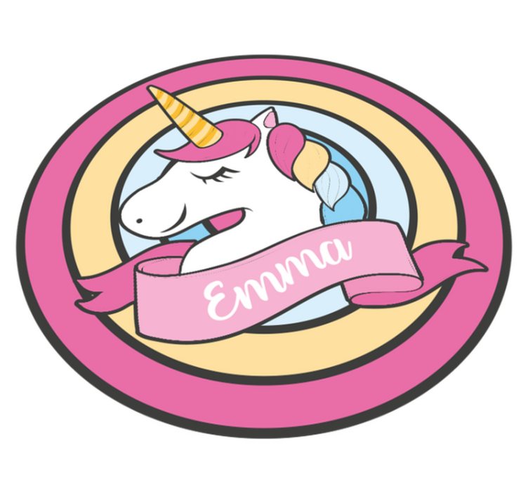 Tapis vinyle autres tapis nom de la licorne sur le badge - TenStickers