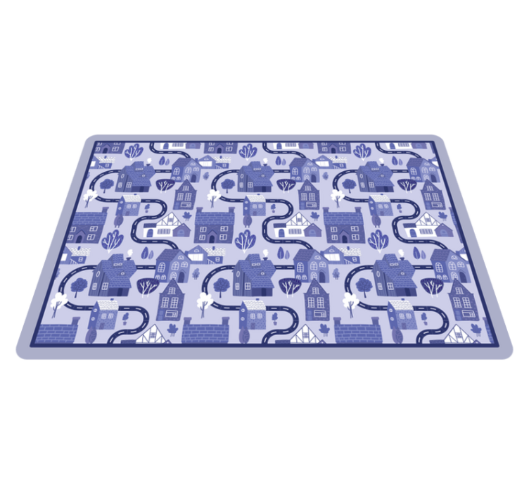 Tapis vinyle route conception de paysage urbain bleu - TenStickers