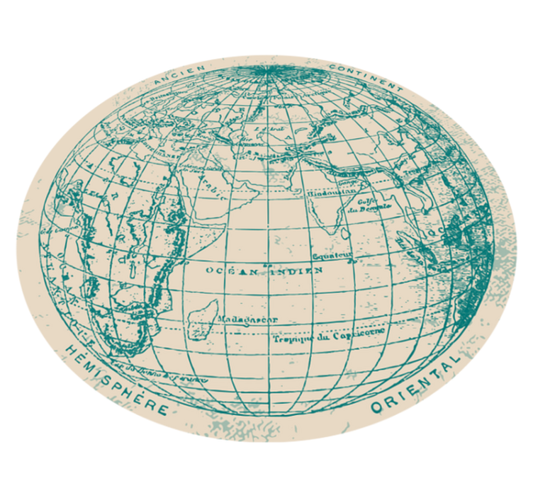 Tapis vinyle carte du monde design globe géographique - TenStickers