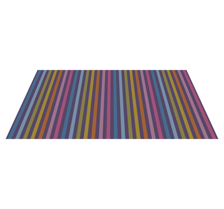 Tapis vinyle rayures fines lignes multicolores - TenStickers