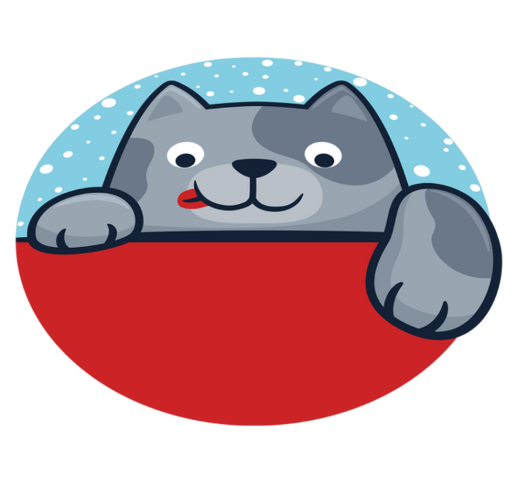 Tapis vinyle animal illustration de chat charmant - TenStickers