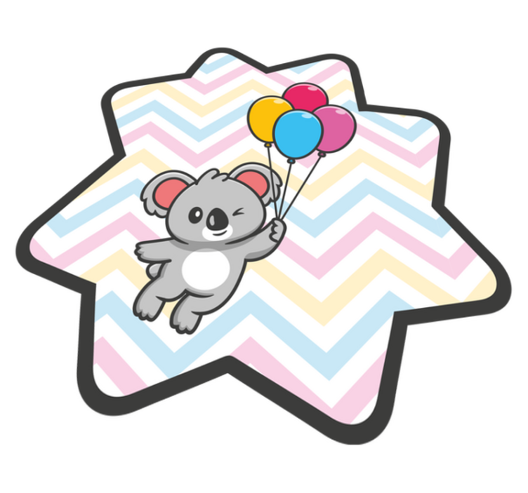 Tapis vinyle pour enfants ballon koala ludique - TenStickers
