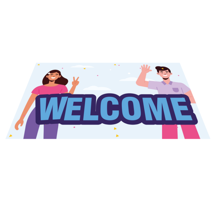 Tapis vinyle entrée salutations de bienvenue - TenStickers