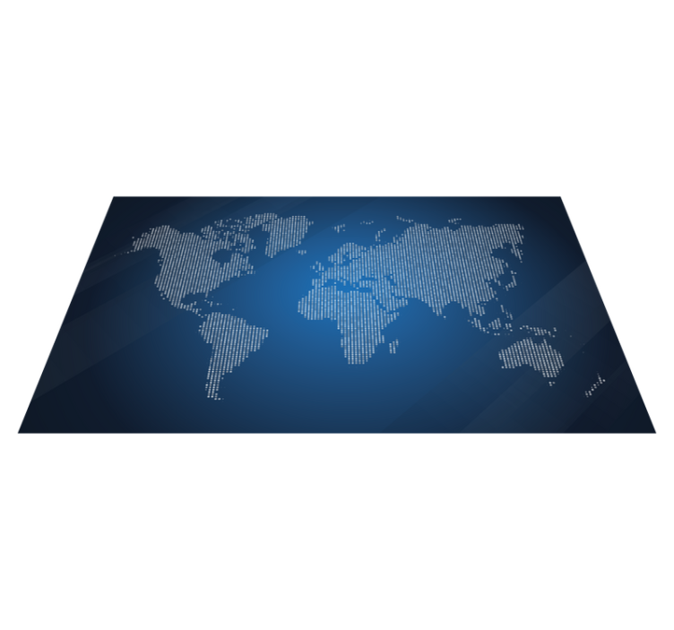 Tapis vinyle carte du monde conception graphique bleue - TenStickers