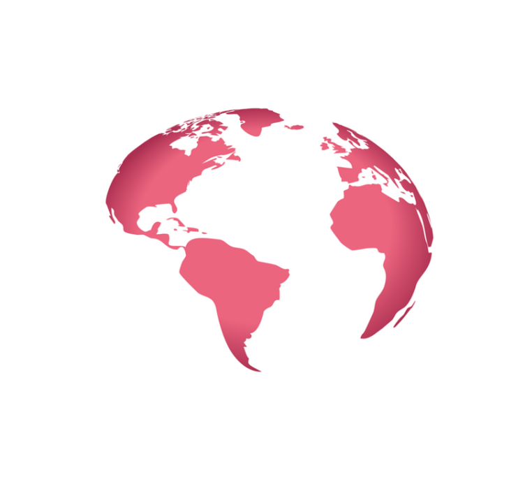 Tapis vinyle carte du monde mappemonde rose - TenStickers