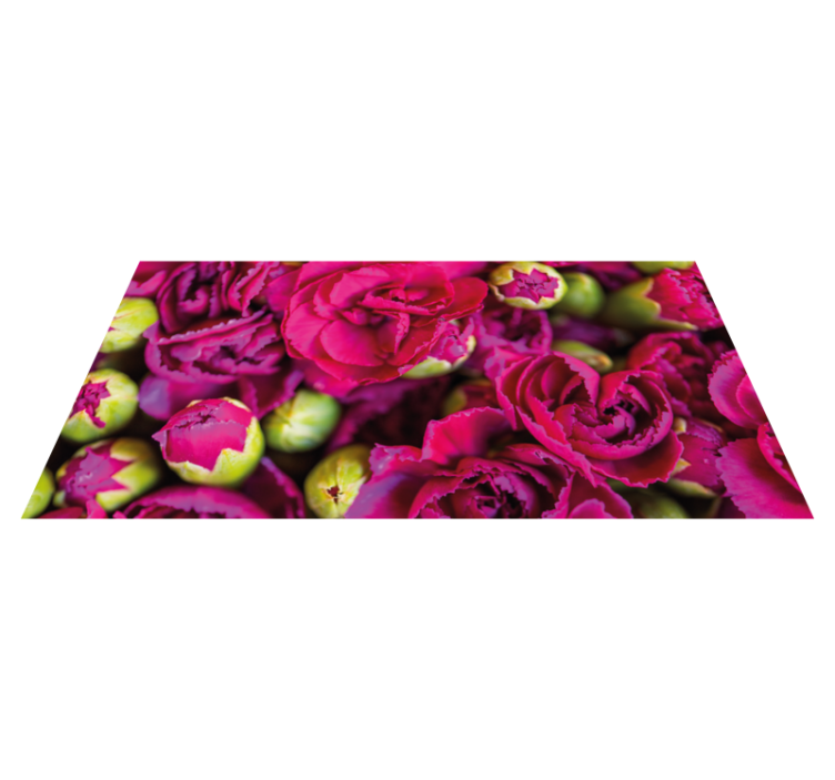 Tapis vinyle plantes fleurs vibrantes - TenStickers