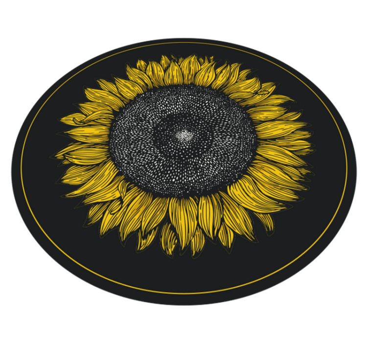 Tapis vinyle plantes grand motif de tournesol - TenStickers