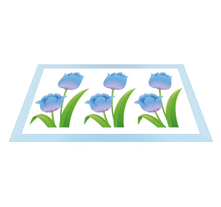 Tapis vinyle plantes exposition de tulipes bleues - TenStickers