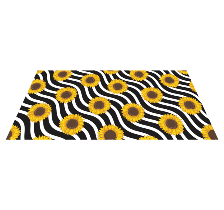 Tapis vinyle plantes motif de vague de tournesol - TenStickers
