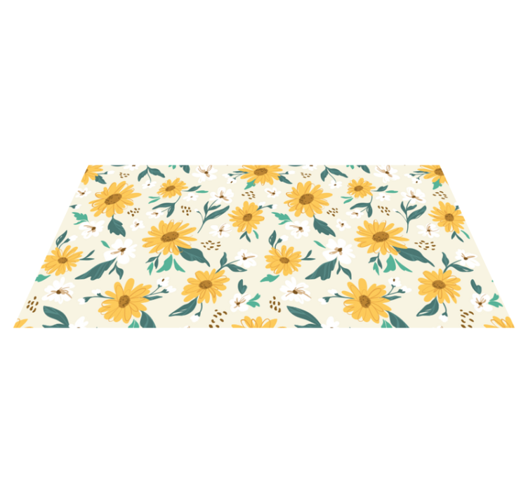 Tapis vinyle plantes motif floral joyeux - TenStickers