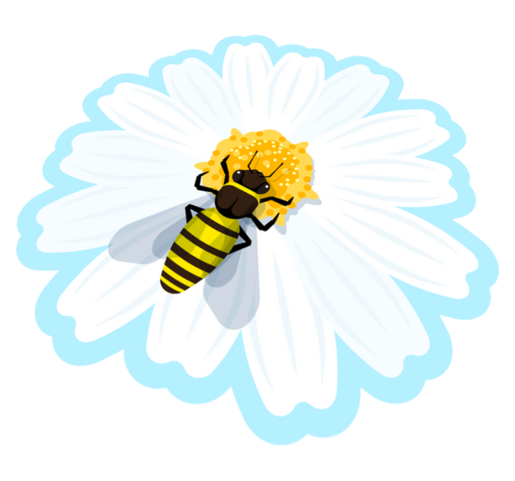 Tapis vinyle plantes abeille sur marguerite - TenStickers