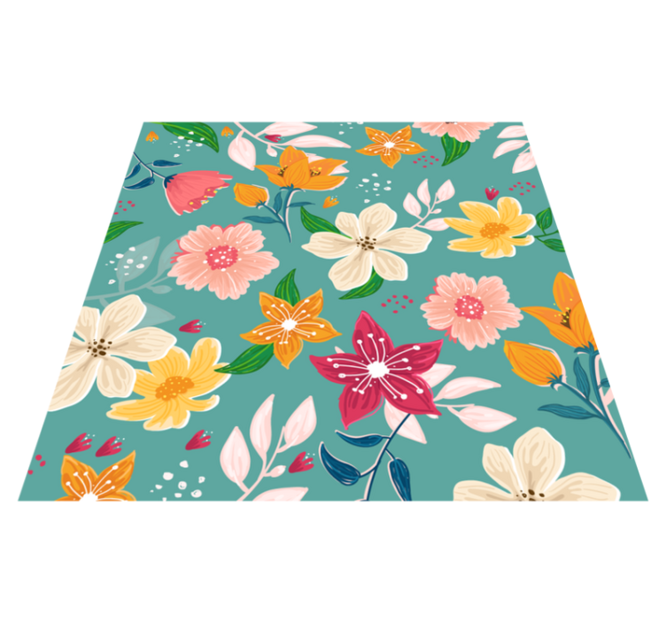 Tapis vinyle plantes jeu de motifs floraux - TenStickers