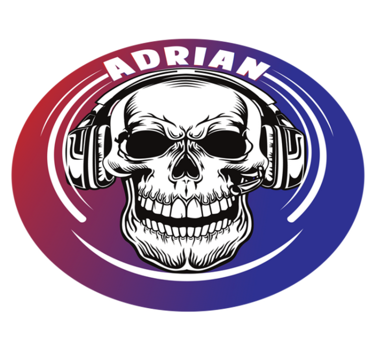 Tapis vinyle ado casque crâne personnalisé - TenStickers