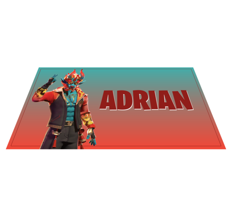 Tapis vinyle ado personnage de jeu avec nom - TenStickers