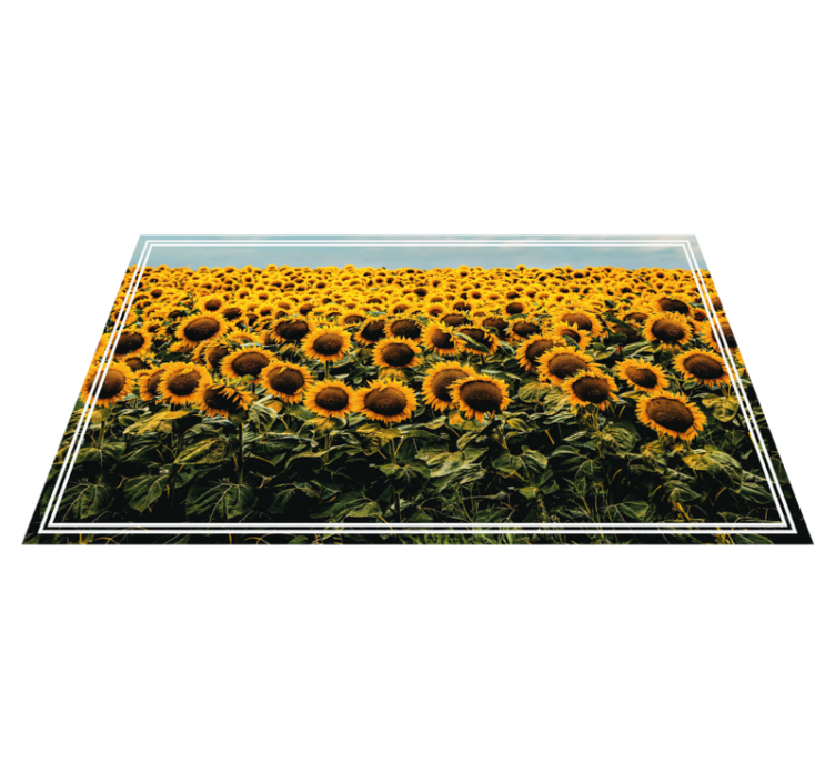 Tapis vinyle plantes prairie de tournesols - TenStickers