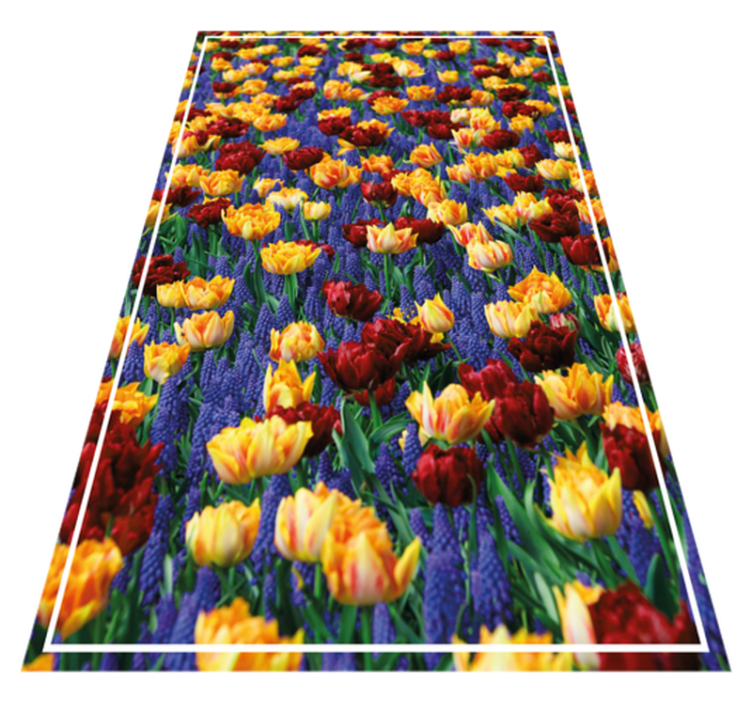 Tapis vinyle plantes conception de jardin de tulipes - TenStickers