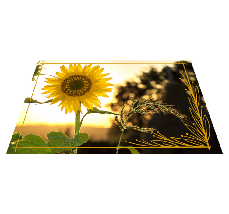 Tapis vinyle plantes fleur de tournesol - TenStickers