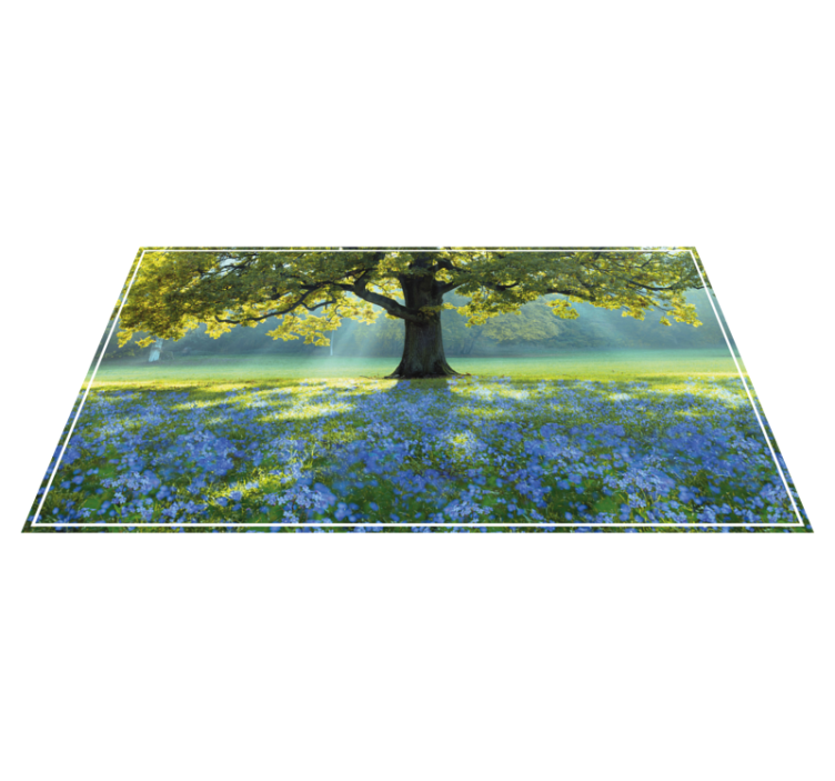 Tapis vinyle nature scène d'arbre en fleurs - TenStickers